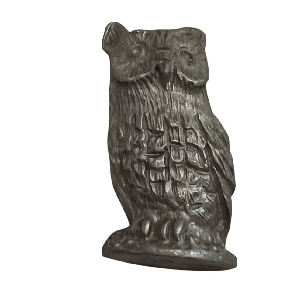Rawcliffe Vintage Pewter Owl Figurine Miniature Sculpture 1.5"‎ collectible